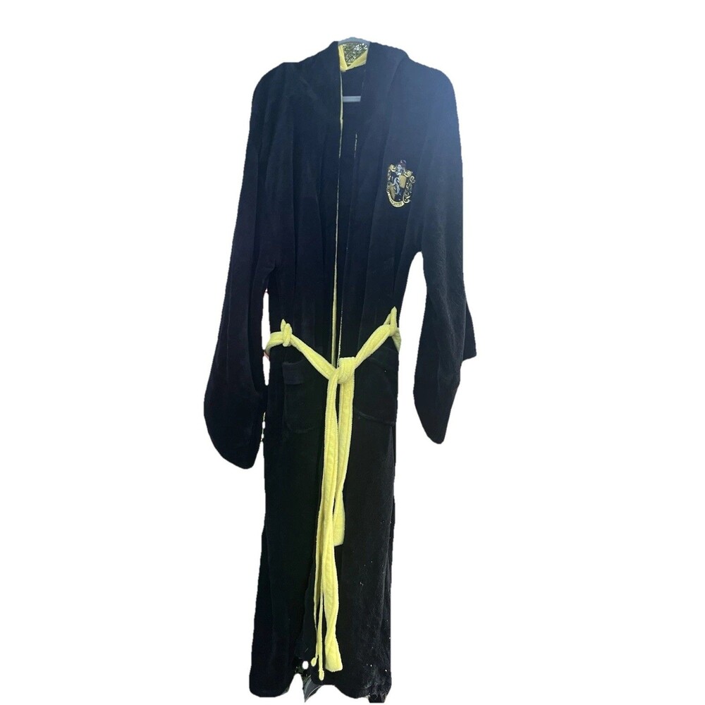 Adult Harry Potter Hufflepuff Bath Robe Heavy Fleece Belted One Size Wizard